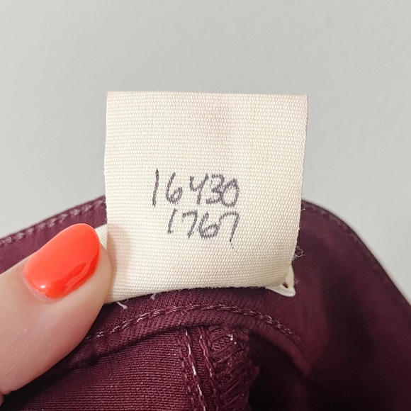 L'Agence Margot Wax Coated Skinny Jeans Garnet Burgundy Size 25 Super Stretch - Picture 12 of 14